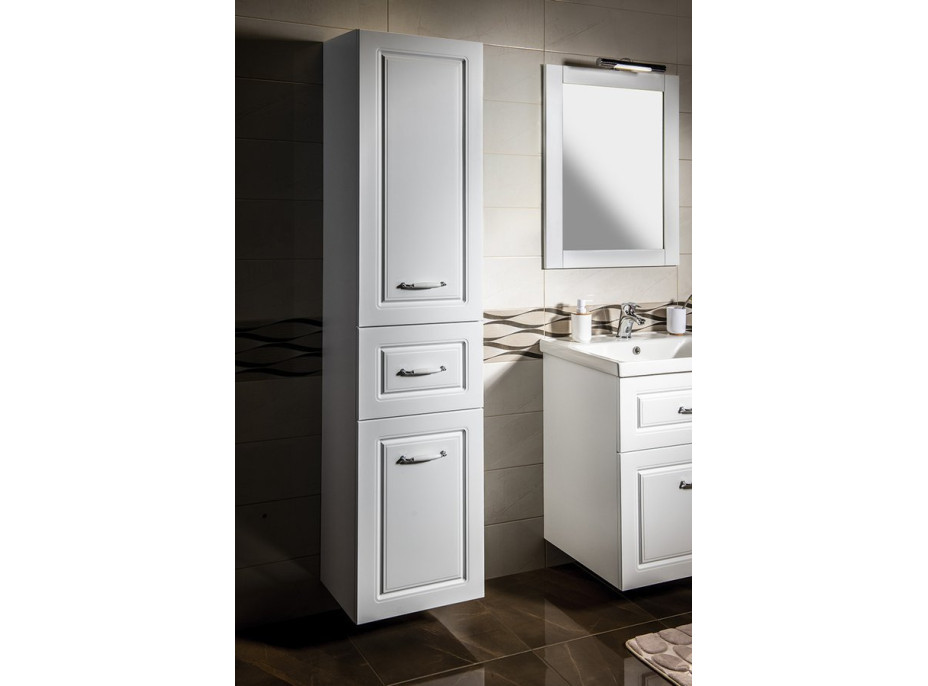 Aqualine FAVOLO vysoká skříňka košem 40x184x31cm, bílá mat FV180
