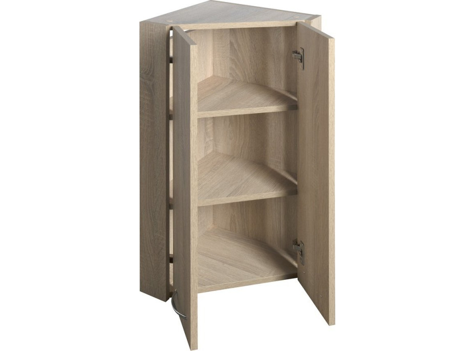 Aqualine ZOJA/KERAMIA FRESH horní skříňka rohová 35x76x35cm, dub platin 50333