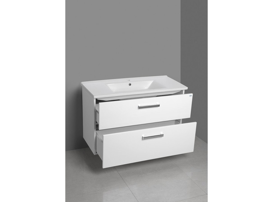 Aqualine VEGA umyvadlová skříňka 97x60x43, 6cm, 2x zásuvka, bílá VG103