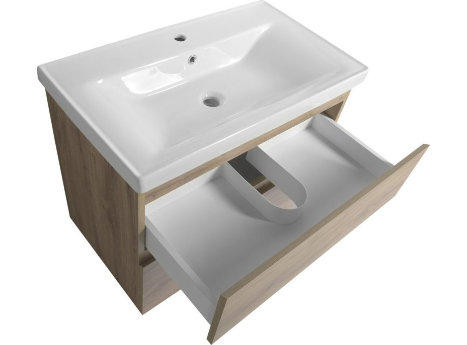 Aqualine ALTAIR umyvadlová skříňka 77, 5x60x45cm, dub emporio AI380