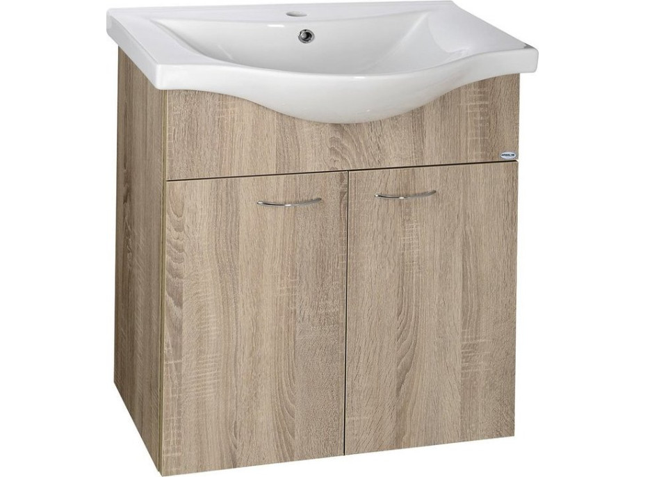 Aqualine KERAMIA FRESH umyvadlová skříňka 60, 6x74x34cm, dub platin 50065