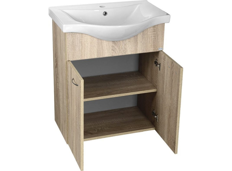 Aqualine KERAMIA FRESH umyvadlová skříňka 60, 6x74x34cm, dub platin 50065