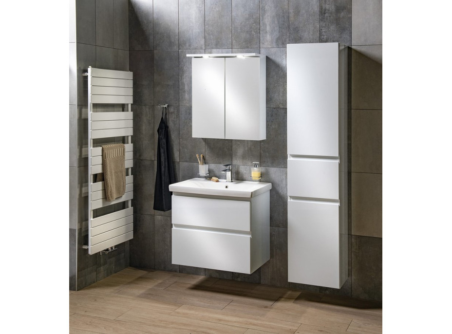 Aqualine ALTAIR vysoká skříňka s košem 40x184x31cm, pravá, bílá AI185R