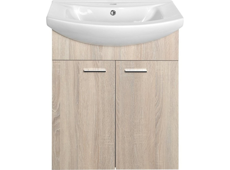 Aqualine ZOJA umyvadlová skříňka 61, 5x74x32, 5cm, dub platin, 2x dvířka 51163