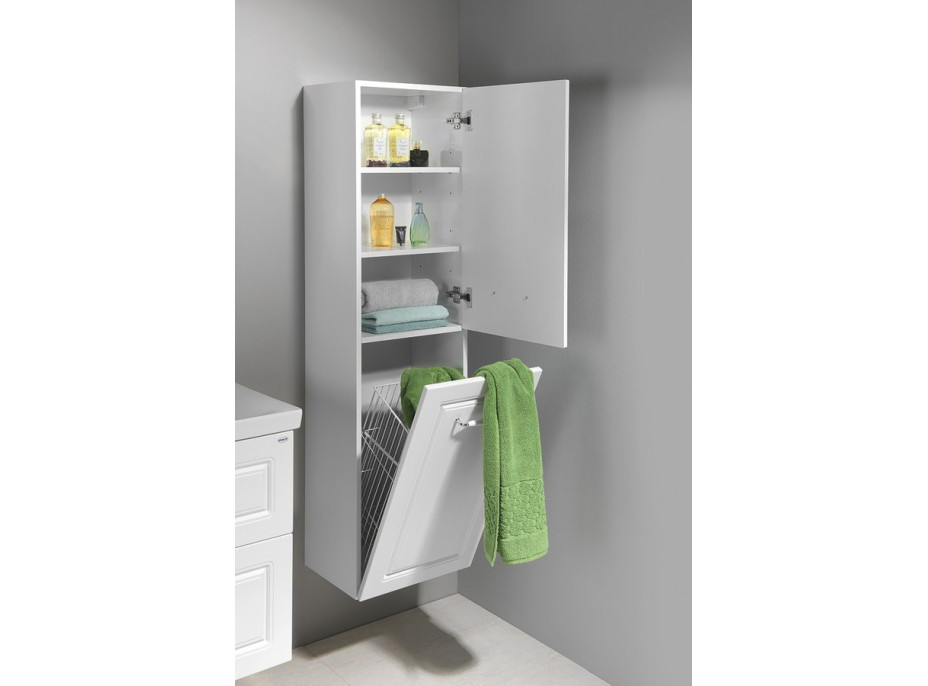 Aqualine FAVOLO vysoká skříňka košem 40x150x31cm, bílá mat FV160