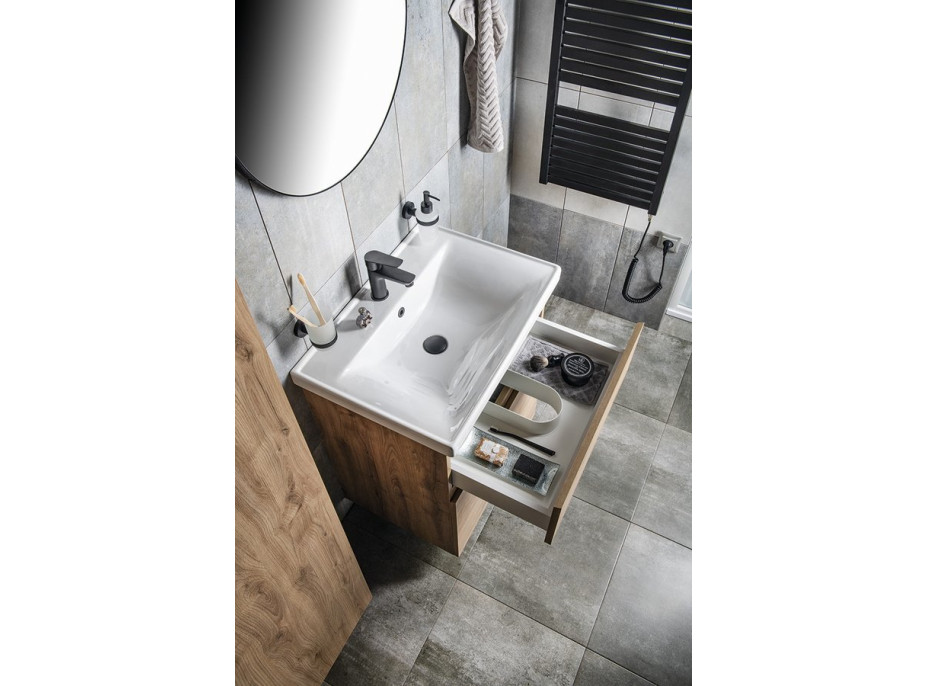 Aqualine ALTAIR umyvadlová skříňka 67x60x45cm, dub emporio AI370