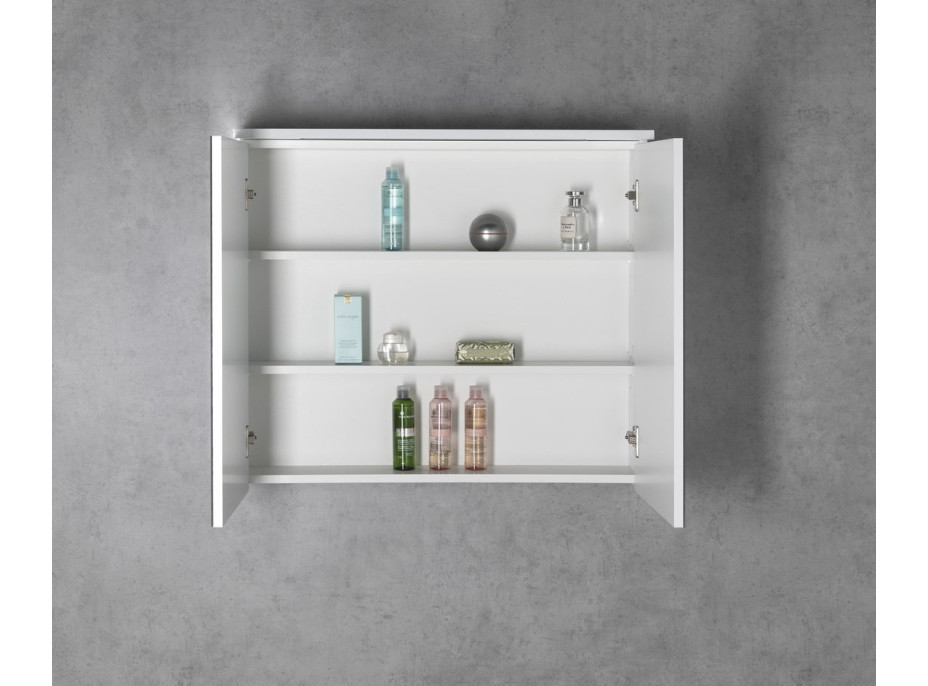 Aqualine KAWA STRIP galerka s LED osvětlením 80x70x22cm, bílá WGL80S