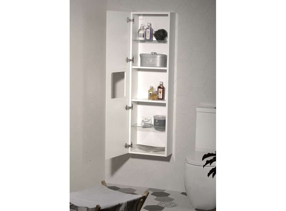 Sapho ELLA skříňka vysoká 40x140x20cm, 1x dvířka, levá/pravá, bílá EL400-3030