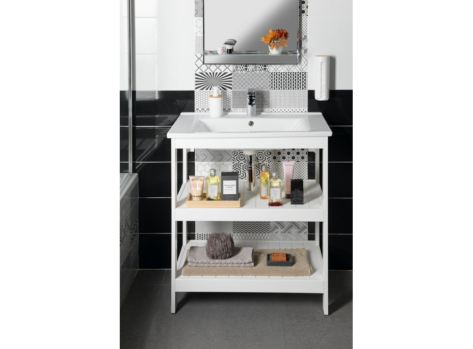 Aqualine ETIDE policová umyvadlová skříňka 71, 5x85x44 cm, bílá mat ET720