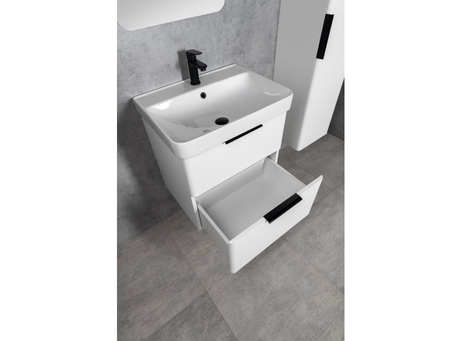 Aqualine DENEB umyvadlová skříňka 56, 5x55x43, 5cm, bílá mat DN260