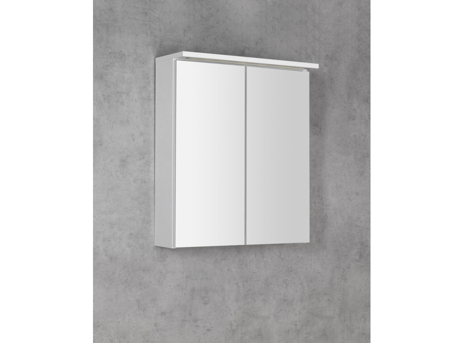 Aqualine KAWA STRIP galerka s LED osvětlením 60x70x22cm, bílá WGL60S