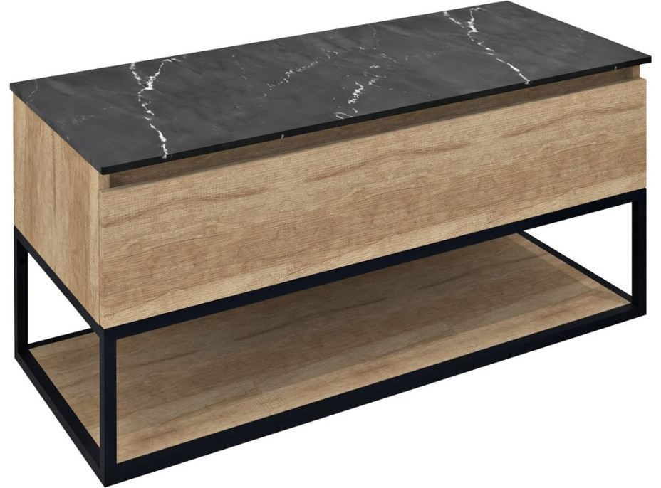Sapho SKARA umyvadlová skříňka 100x50x45cm, černá mat/dub alabama CG009-2222