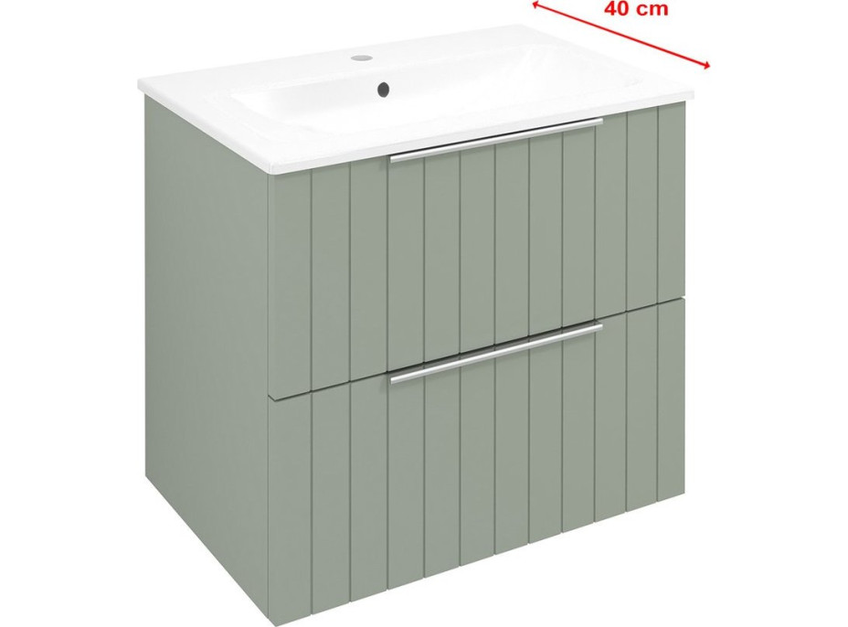 Sapho CIRASA umyvadlová skříňka 58x54x39cm, verde strip CR592-4444S