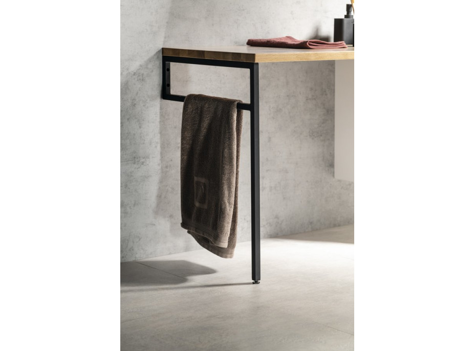 Sapho Podpěrná konzole 490x690x20mm, lakovaná ocel, černá mat 30362