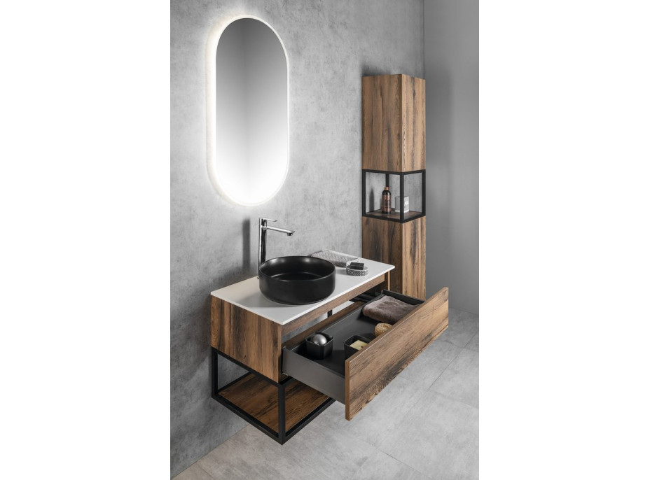 Sapho SKARA umyvadlová skříňka 100x50x45cm, černá mat/dub collingwood CG009-1919