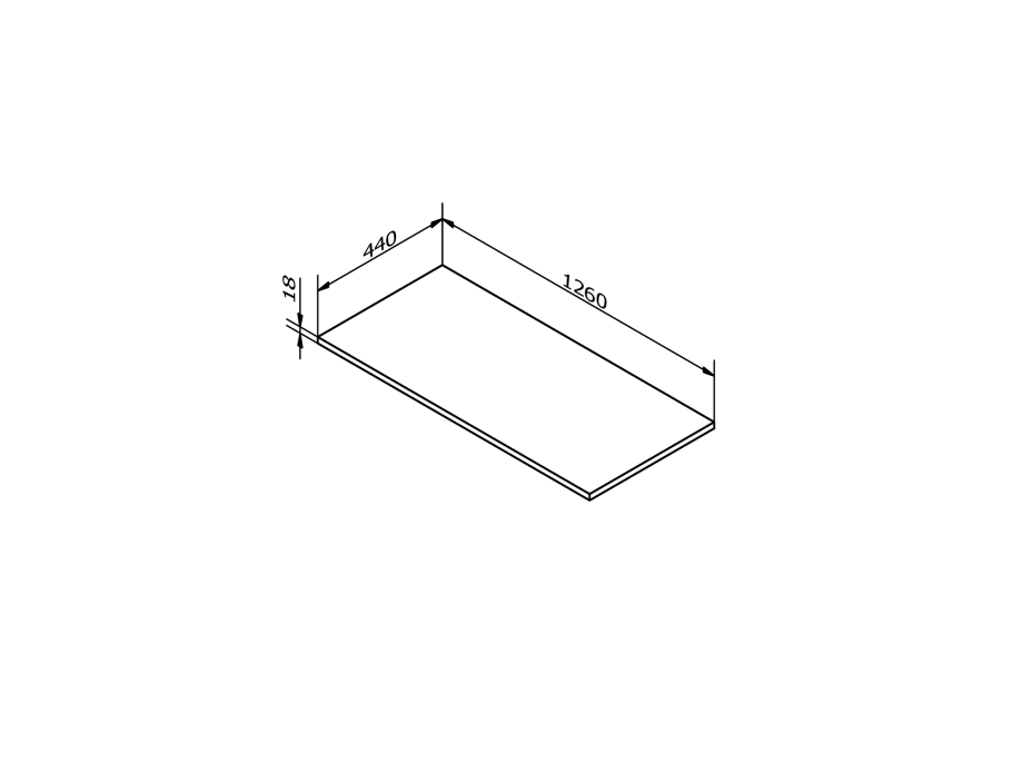 Sapho Deska DTDL 1260x18x440mm, dub alabama DT126-2222