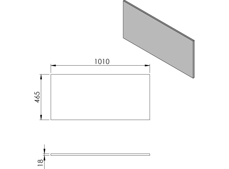 Sapho CIRASA deska DTDL 101x1, 8x46, 5cm, dub Alabama CR101-2222