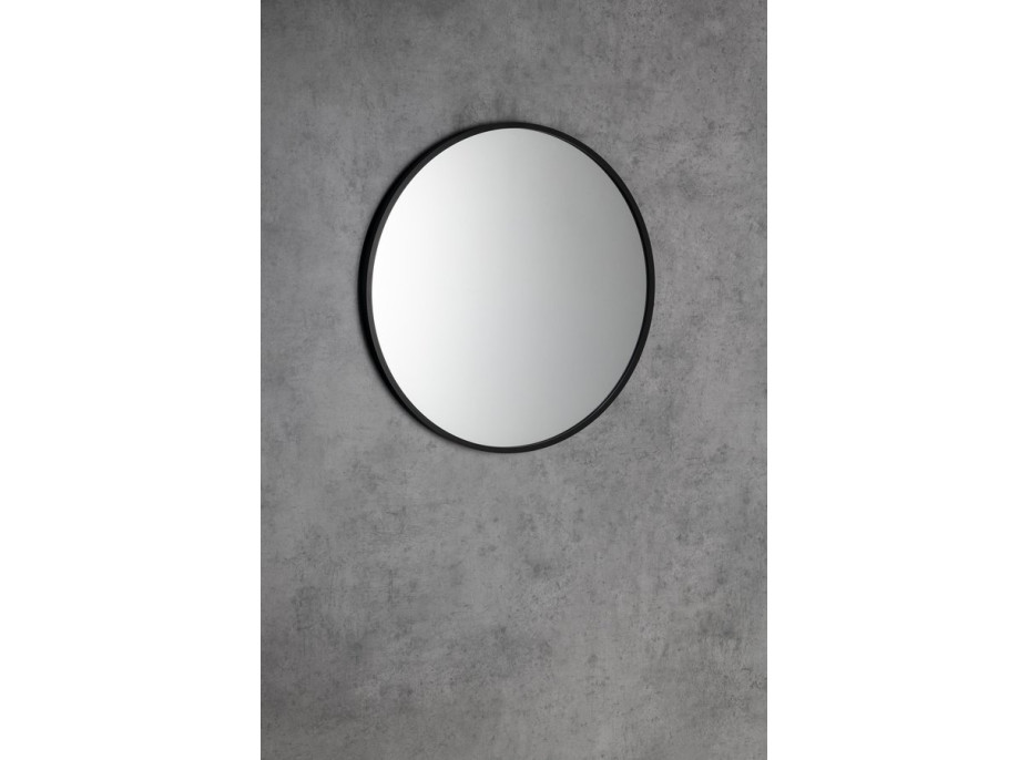 Sapho NOTION SLIM kulaté zrcadlo v rámu ø 50cm, černá mat NT500