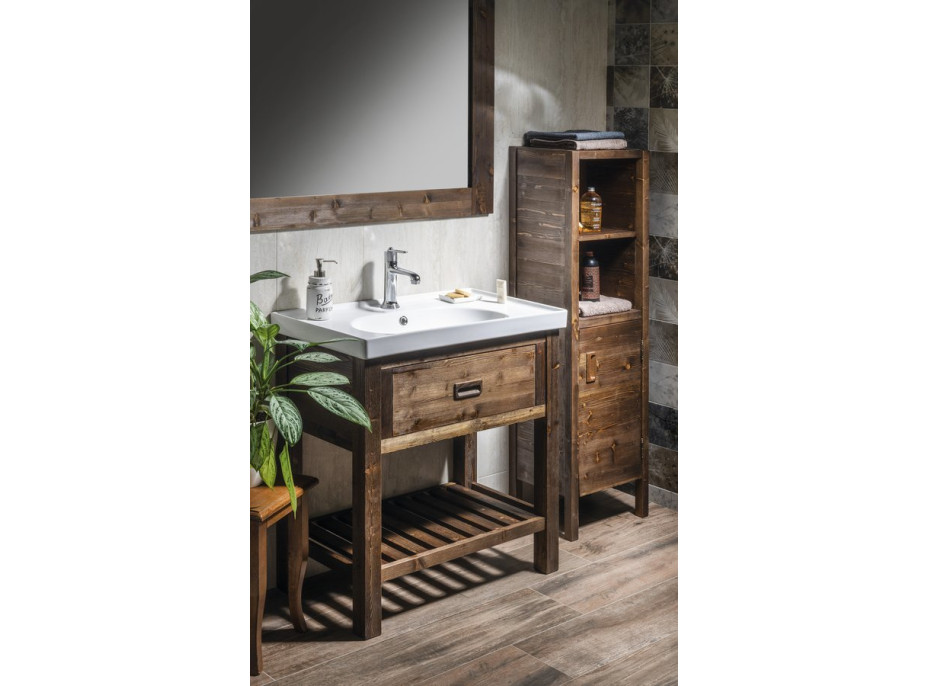 Sapho BRAND doplňková skříňka 40x140x30cm, pravá, mořený smrk BA043S