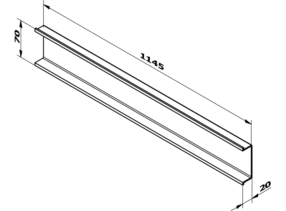 Sapho CHANEL dekorační lišta mezi zásuvky 1145x70x20 mm, bílá mat DT123