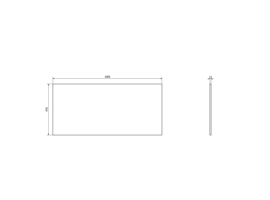 Sapho SKARA deska Rockstone 1005x12x470 mm, bílá mat CG024-0101
