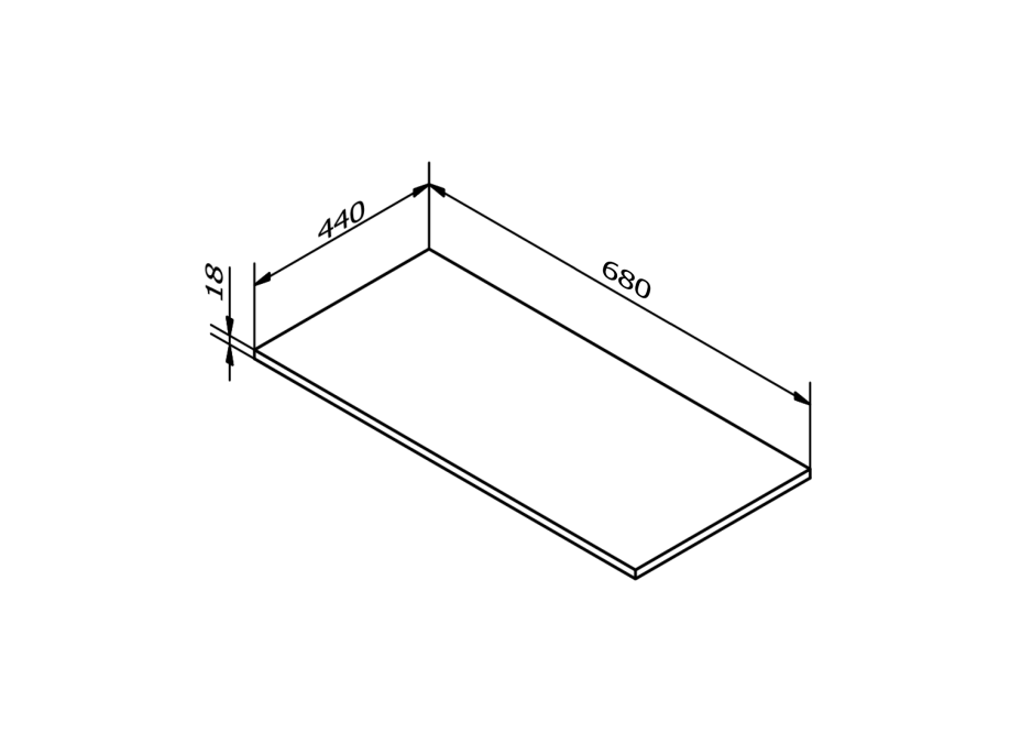 Sapho Deska DTDL 680x18x440mm, antracit matný DT068-3434