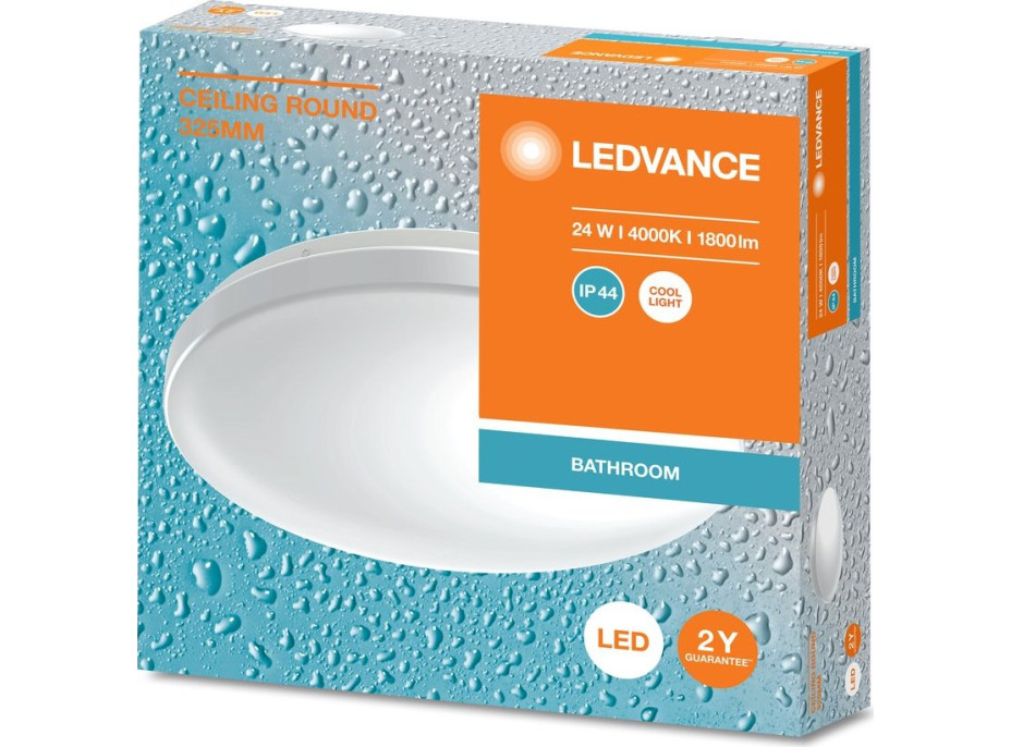 LEDVANCE Koupelnové stropní svítidlo, průměr 325mm, 1800lm, 24W, 4000K, IP44 AC464830055
