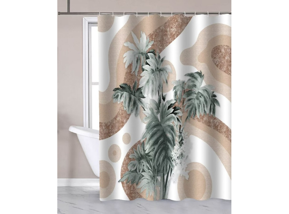 Aqualine Sprchový závěs 180x180cm, polyester, palma ZP016