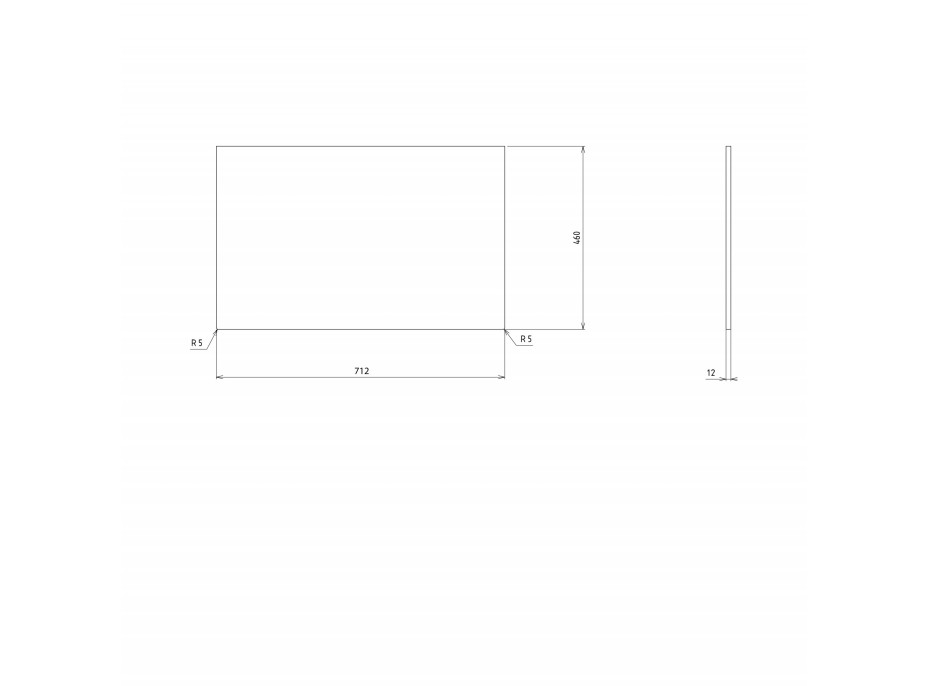 Sapho SKARA deska Rockstone 71, 2x12x46cm, bílá mat CG025-0101