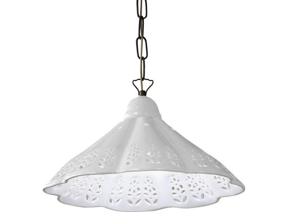 Sapho LAMPEDUSA závěsné svítidlo E27, 60W, 230V, keramické stínítko, mosazný řetěz MC011C