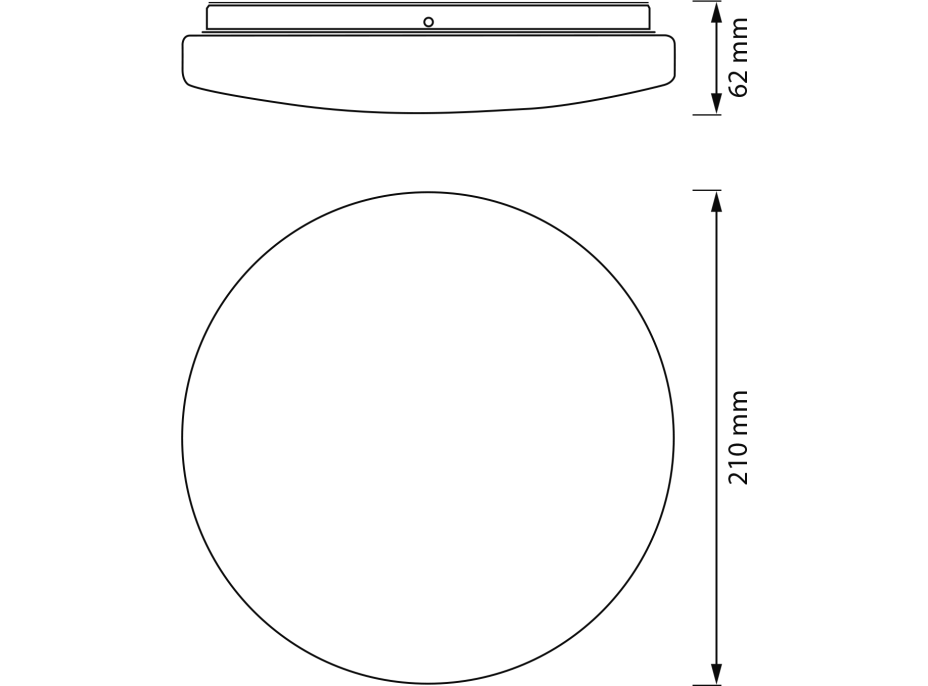 LEDVANCE Koupelnové stropní svítidlo, průměr 210mm, 900lm, 12W, 3000K, IP44 AC464780055