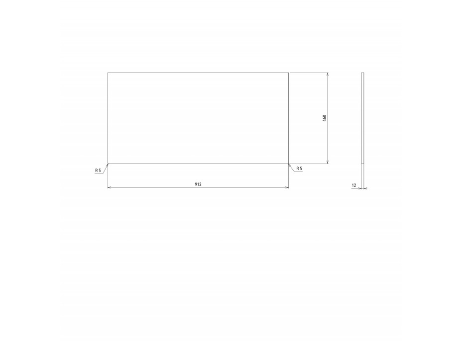 Sapho SKARA deska Rockstone 91, 2x12x46cm, bílá mat CG026-0101