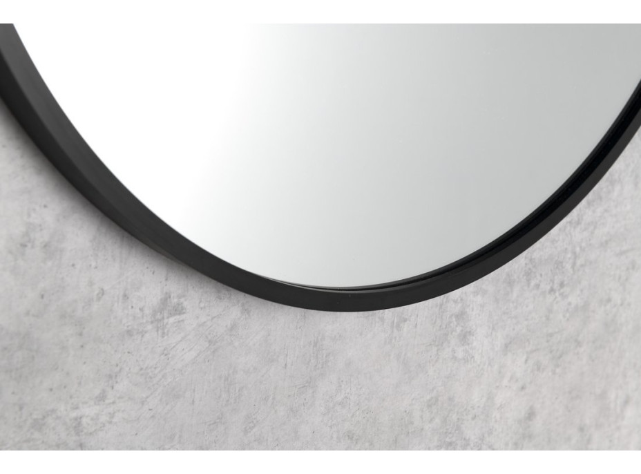 Sapho NOTION SLIM kulaté zrcadlo v rámu ø 50cm, černá mat NT500