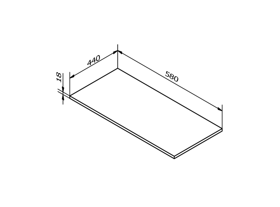 Sapho Deska DTDL 580x18x440mm, antracit matný DT058-3434