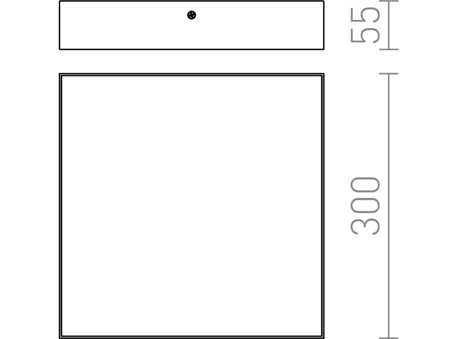 Sapho RISA stropní LED svítidlo 30W, 300x55x300mm, 230V, bílá LS030B