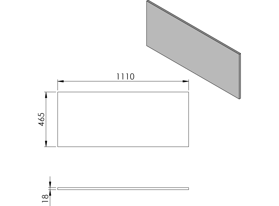 Sapho CIRASA deska DTDL 111x1, 8x46, 5cm, borovice rustik CR111-1616