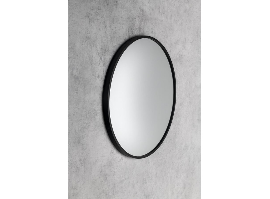 Sapho NOTION SLIM kulaté zrcadlo v rámu ø 50cm, černá mat NT500
