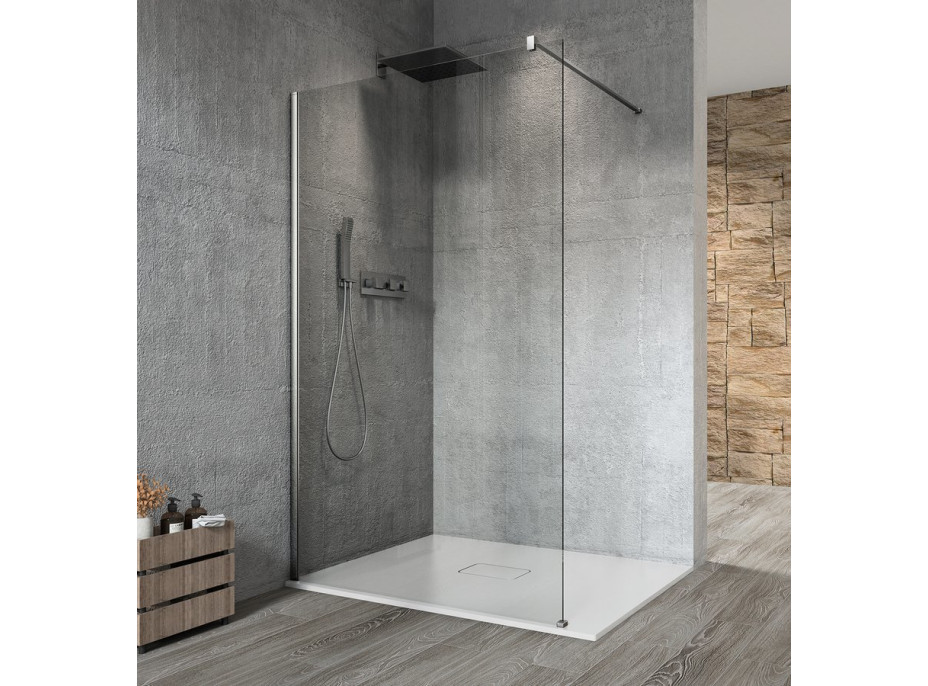 Gelco VARIO CHROME jednodílná sprchová zástěna k instalaci ke stěně, čiré sklo, 1100 mm GX1211GX1010