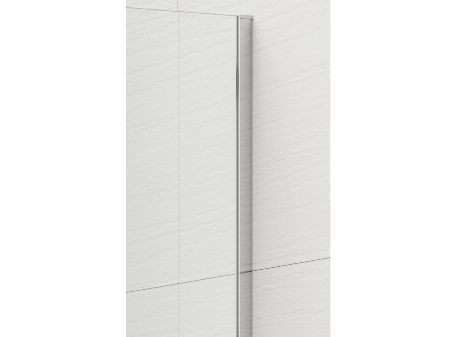 Polysan ESCA CHROME jednodílná sprchová zástěna k instalaci ke stěně, kouřové sklo, 1200 mm ES1212-01
