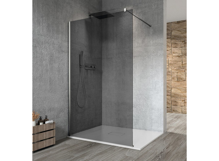 Gelco VARIO CHROME jednodílná sprchová zástěna k instalaci ke stěně, kouřové sklo, 1100 mm GX1311GX1010