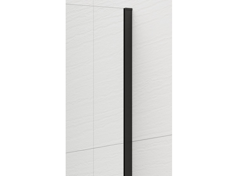 Polysan ESCA BLACK MATT jednodílná sprchová zástěna k instalaci ke stěně, kouřové sklo, 900 mm ES1290-02