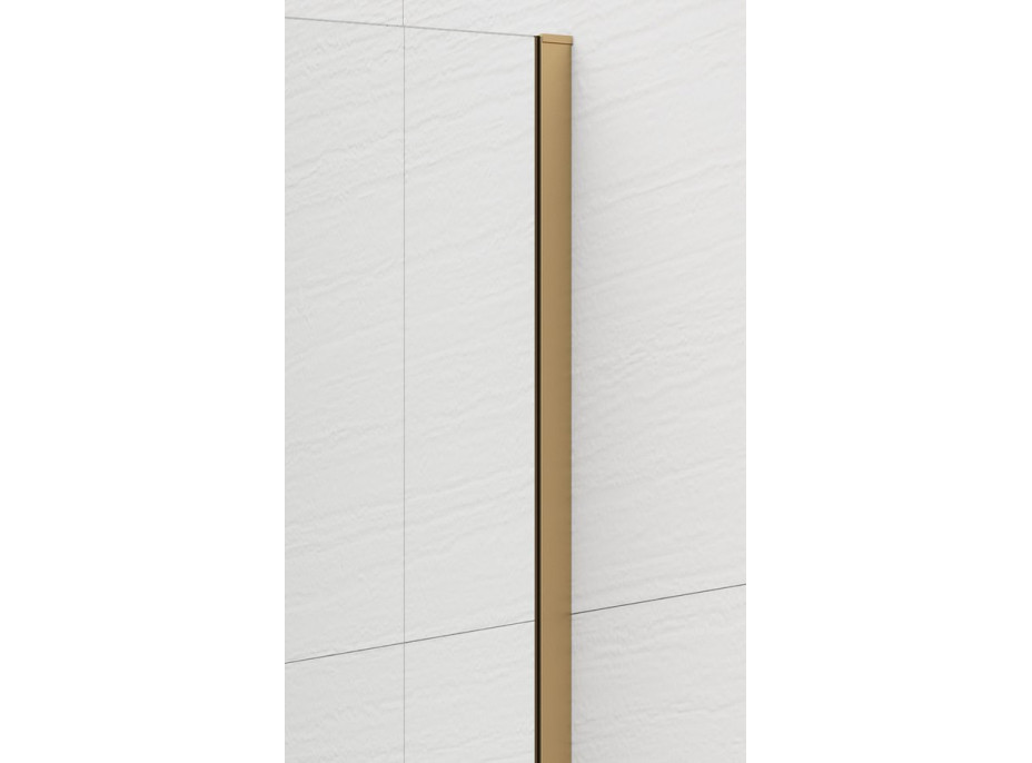Polysan ESCA GOLD MATT jednodílná sprchová zástěna k instalaci ke stěně, sklo čiré, 1100 mm ES1011-04