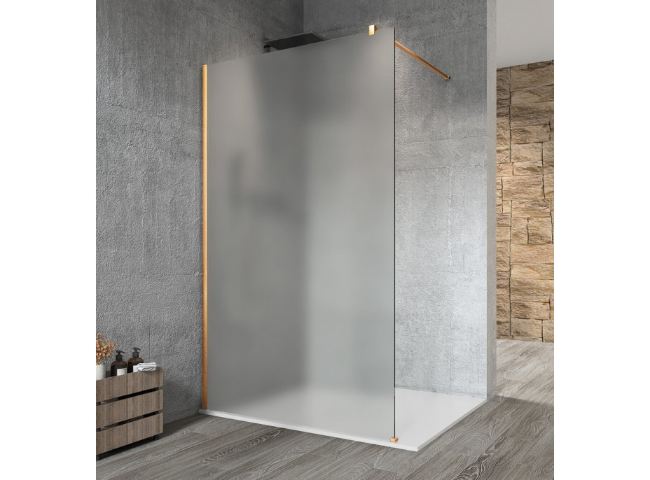 Gelco VARIO GOLD MATT jednodílná sprchová zástěna k instalaci ke stěně, matné sklo, 1400 mm GX1414-01