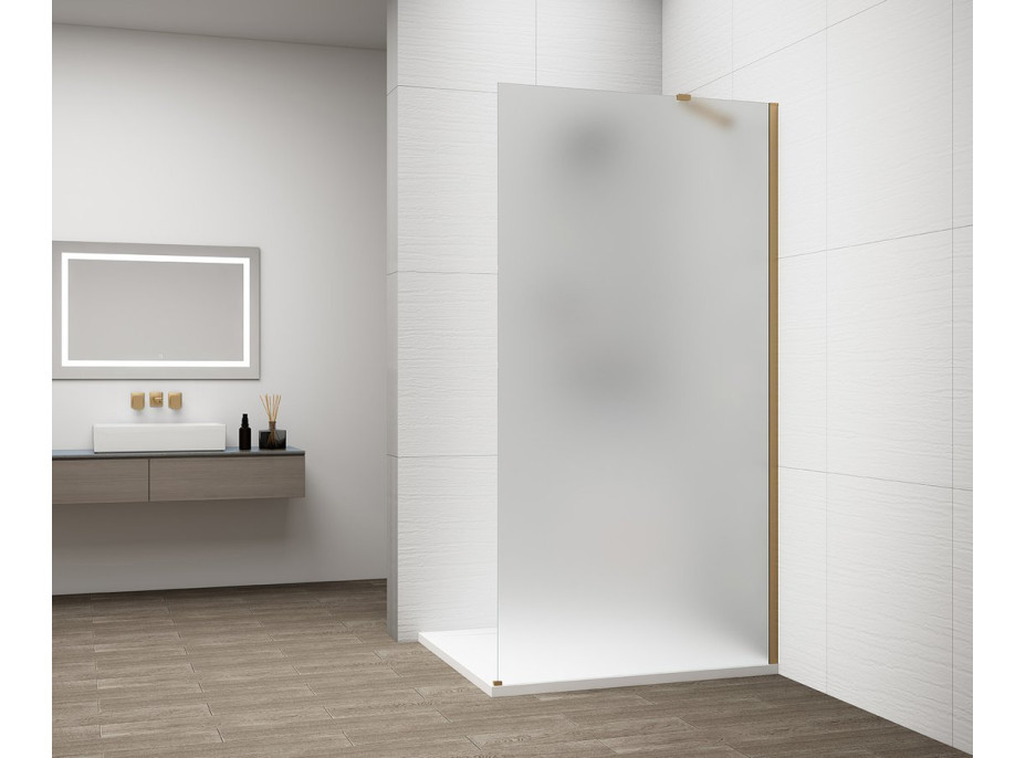 Polysan ESCA GOLD MATT jednodílná sprchová zástěna k instalaci ke stěně, matné sklo, 1300 mm ES1113-04