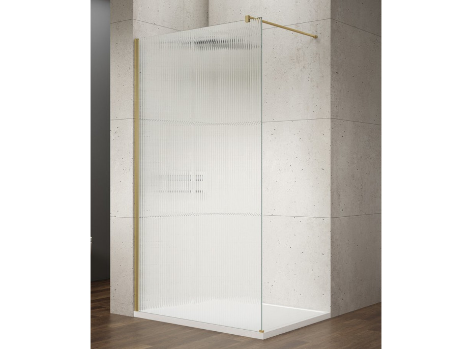 Gelco VARIO GOLD MATT jednodílná sprchová zástěna k instalaci ke stěně, sklo nordic, 1100 mm GX1511-10