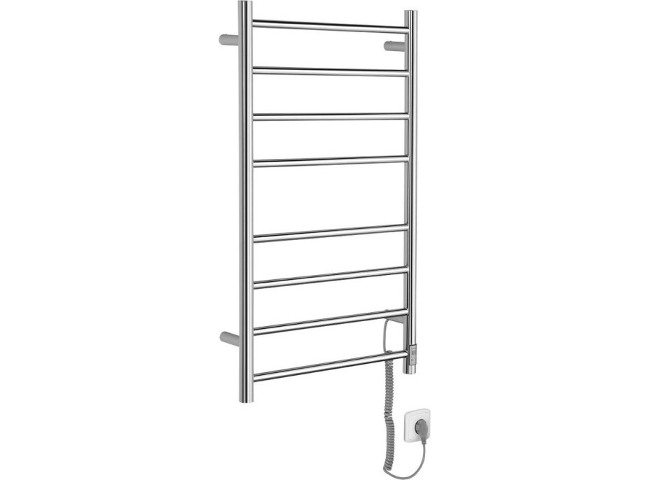 Sapho REDONDO elektrický sušák ručníků s časovačem, kulatý, 500x900 mm, 75 W, nerez lesk ER220T
