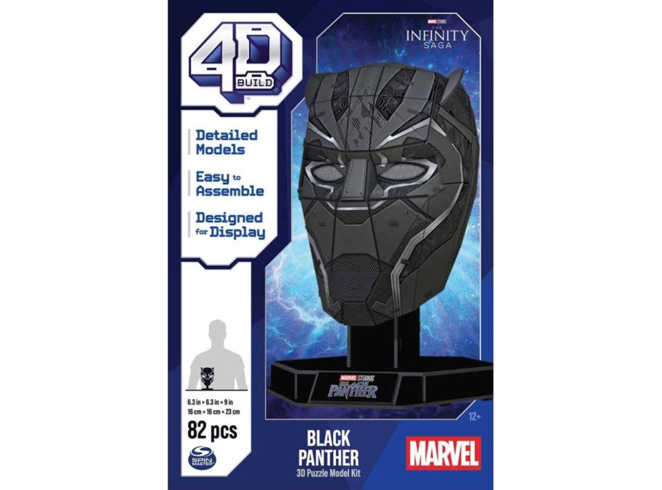 4D BUILD 3D Puzzle Marvel: Black Panter 82 dílků