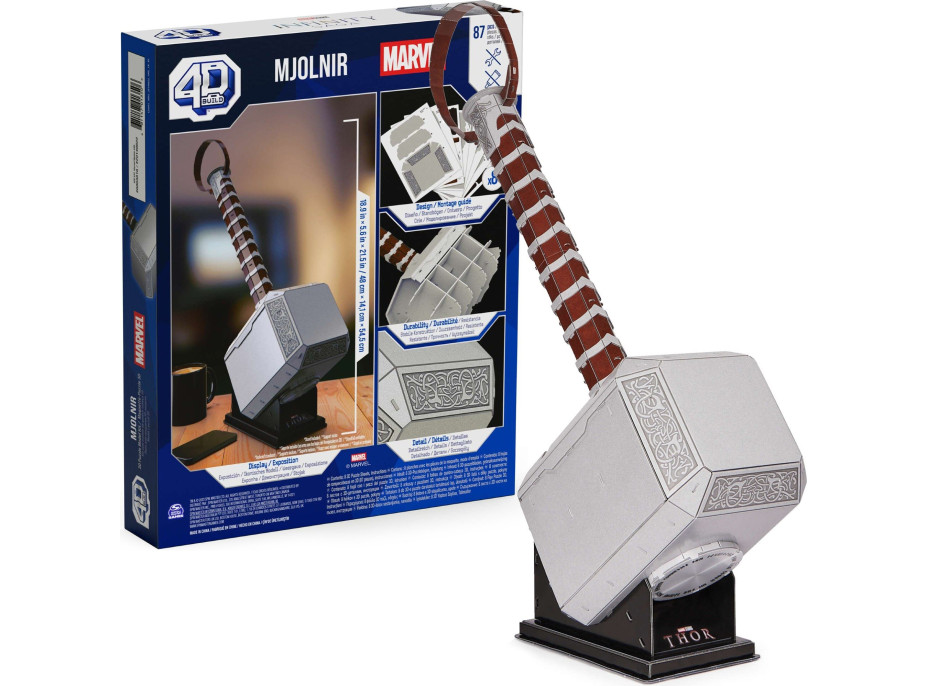 4D BUILD 3D Puzzle Marvel: Thórovo kladivo 87 dílků