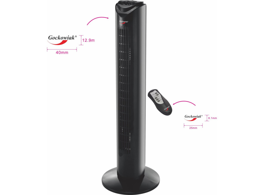 Sloupový ventilátor CALID - černý