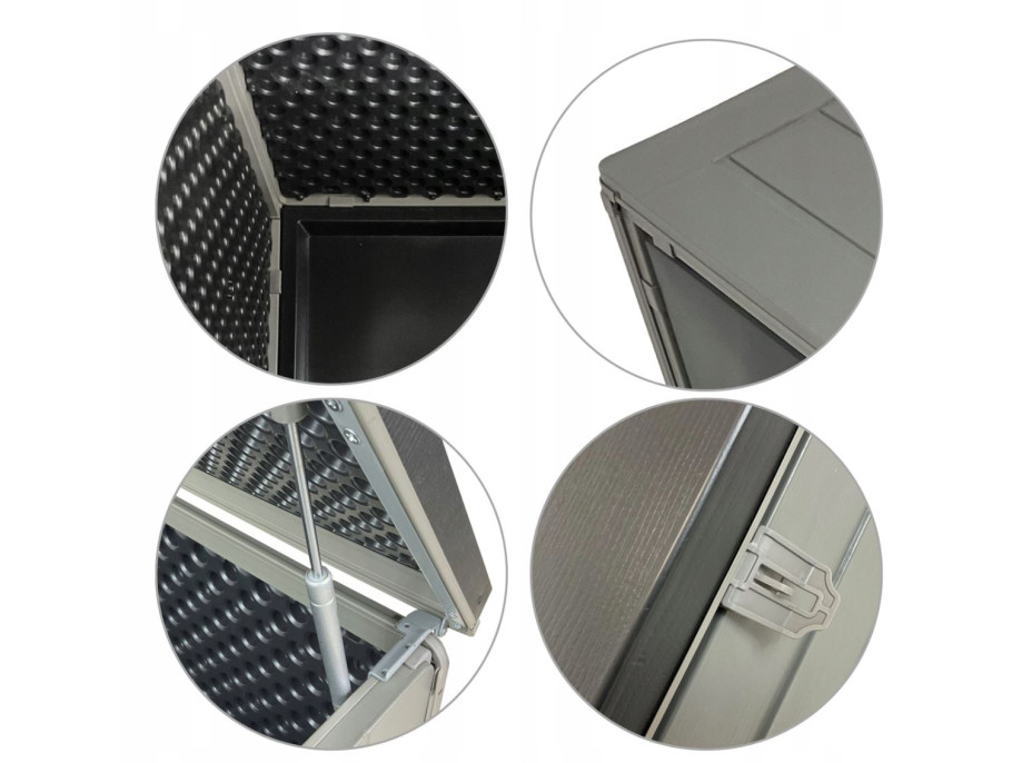 Zahradní úložný box 680 l - šedý